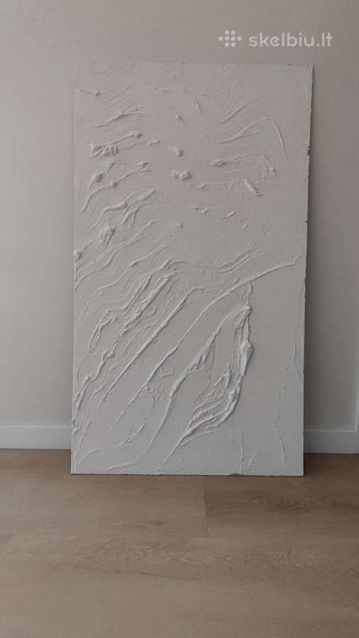 Balto molio paveikslų duetas 123x69 cm; 123x33 cm - nuotraukos Nr. 12