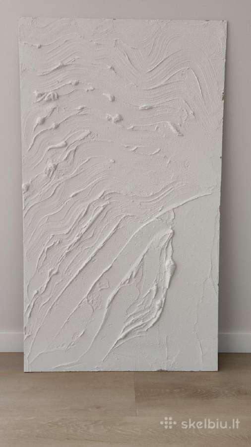 Balto molio paveikslų duetas 123x69 cm; 123x33 cm - nuotraukos Nr. 13