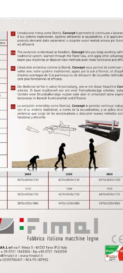 Concept 350 Formatinės išilginio pjovimo staklės - nuotraukos Nr. 9