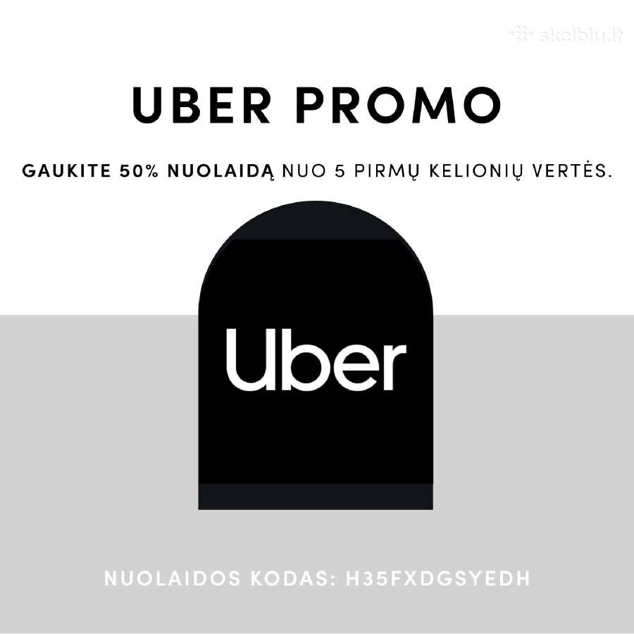 Uber Nuolaidos Kodas (50%)