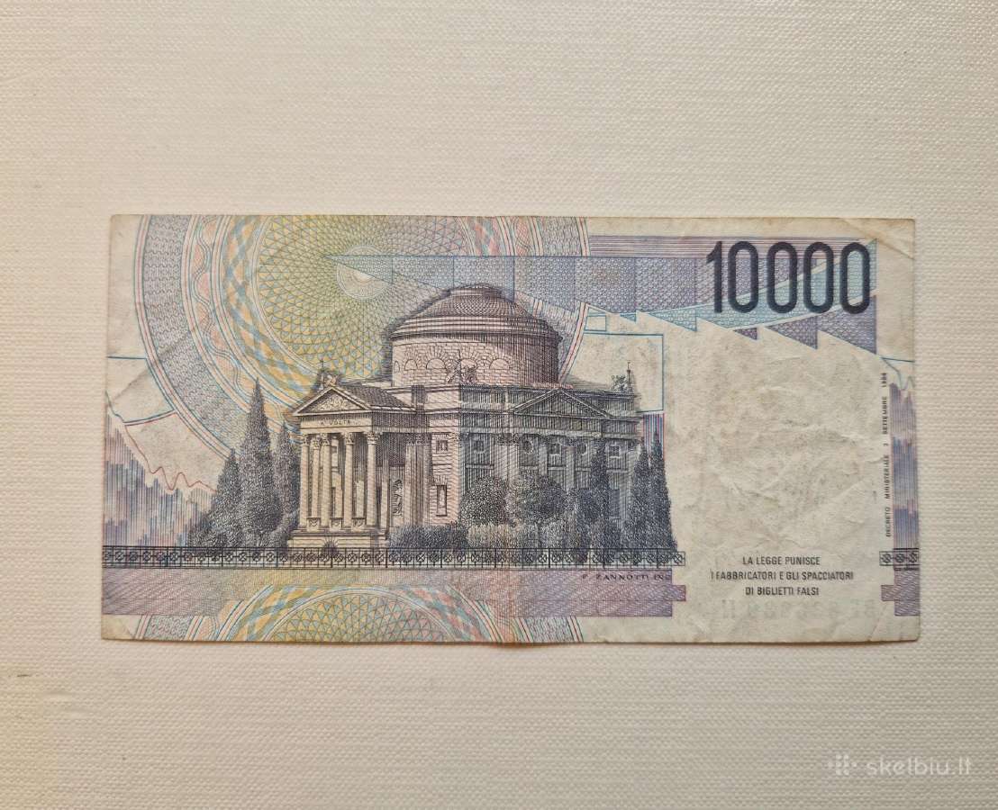 10 000 lire 1984 Italija - nuotraukos Nr. 2