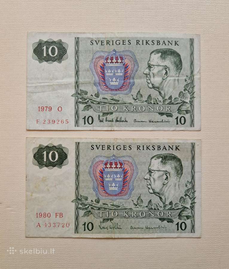 10 kronor 1979 1980 Švedija
