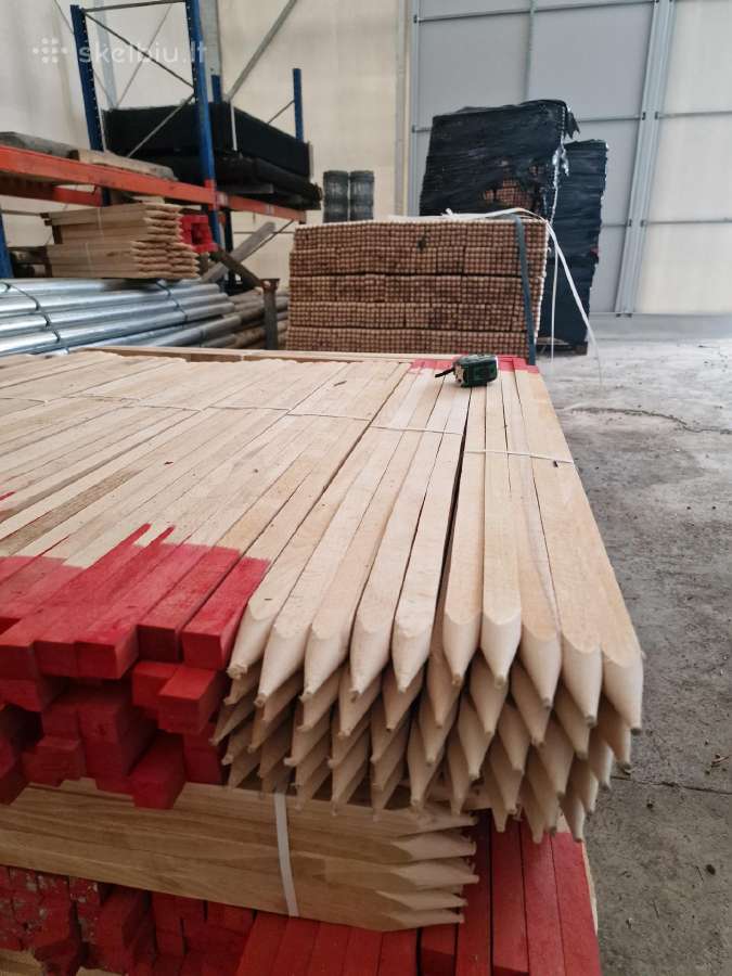 Geodeziniai kuoliukai smailinti dažyti pok.25 vnt - nuotraukos Nr. 2