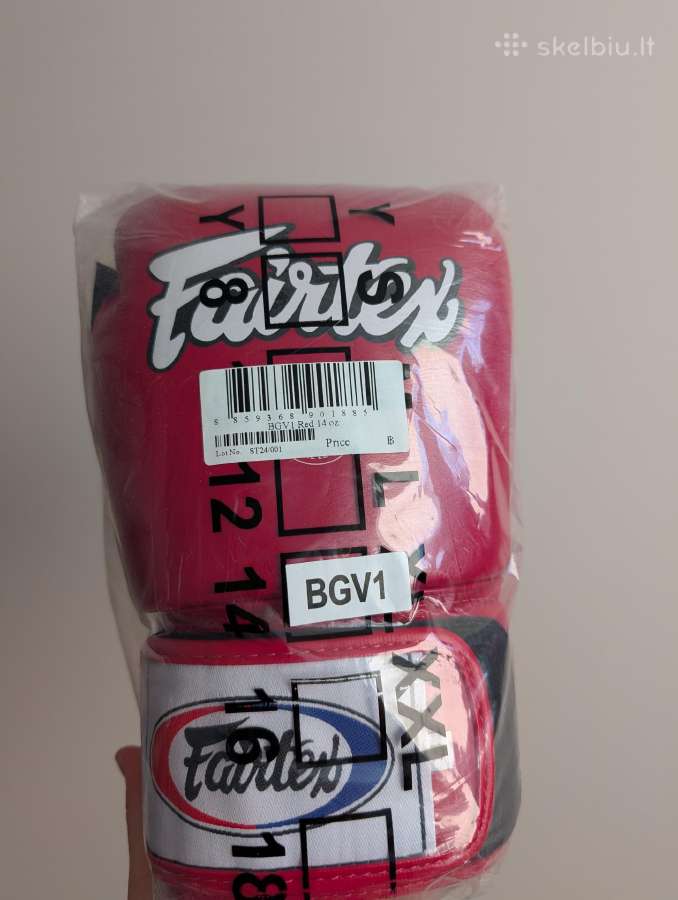Fairtex Muay Thai Boxing raudonos pirštinės 14oz - nuotraukos Nr. 3