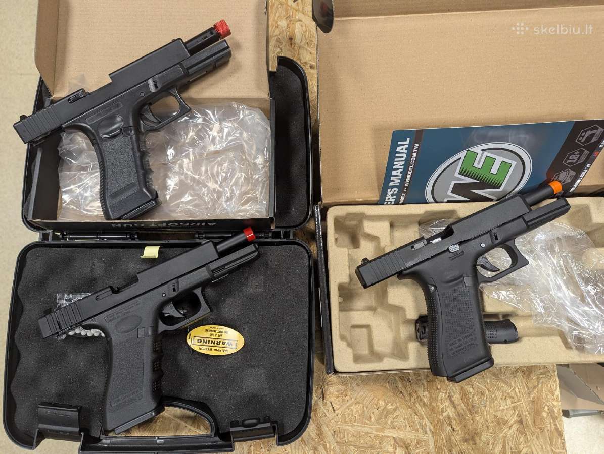 Airsoft Glock Gbb pistoletai, nauji su atatranka