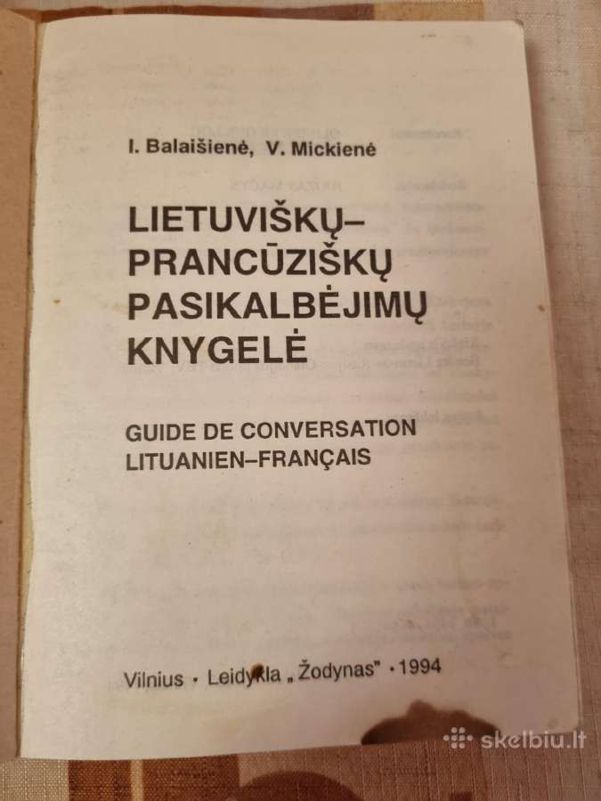Lietuviškų - prancūziškų pasikalbėjimų knygelė - nuotraukos Nr. 2