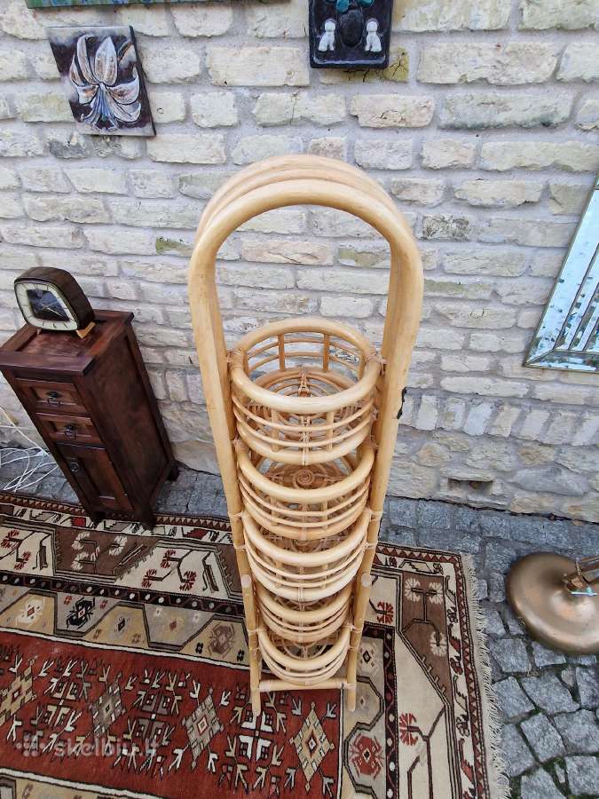 Vintažinė mid century ratango gėlių etažerė - nuotraukos Nr. 24
