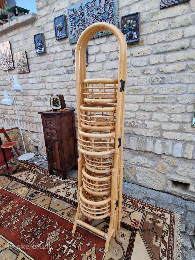 Vintažinė mid century ratango gėlių etažerė - nuotraukos Nr. 26