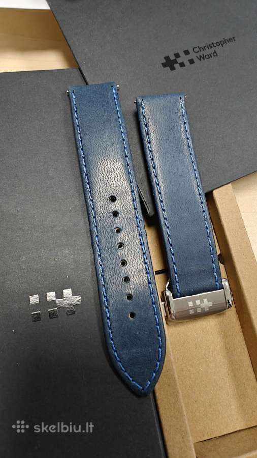 Christopher Ward 20mm Vacona leather strap - Blue