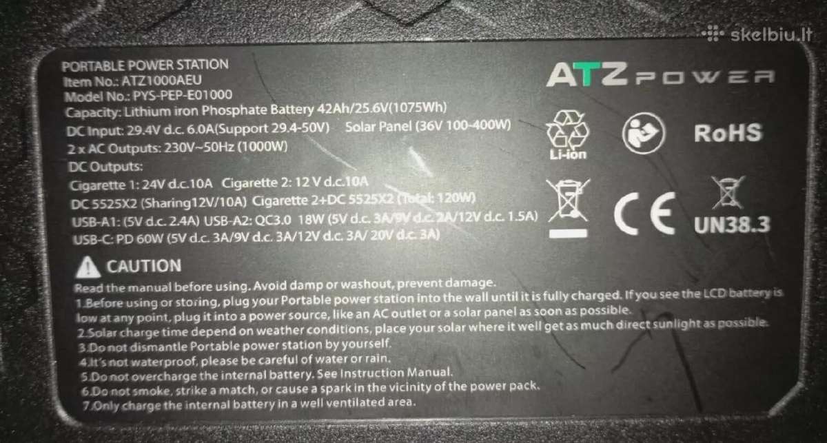Power station Atz 1000 Watt - nuotraukos Nr. 4