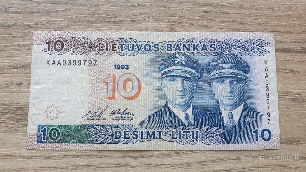 1993 metų 10 litų Kaa pirma serija - nuotraukos Nr. 5