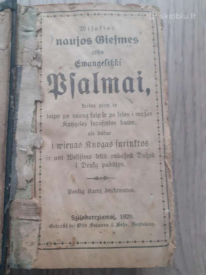 Parduodu seną knygą ,Psalmai".
