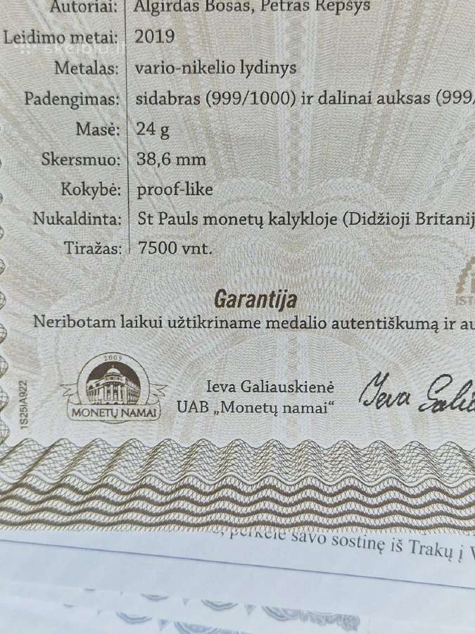 Medalių kolekcija, Lietuvos istorijos įvykiai II - nuotraukos Nr. 3
