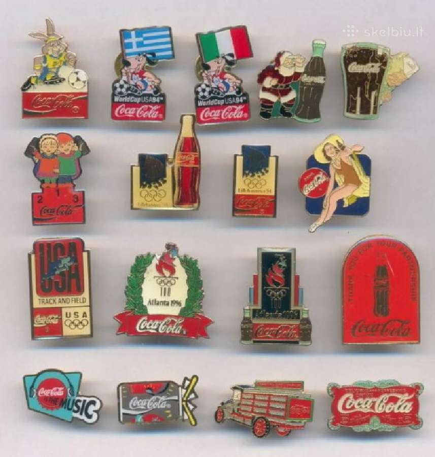 Coca Cola ženkliukai 17 vnt.