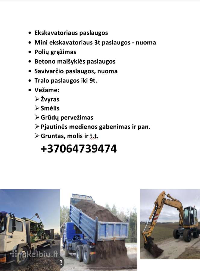 Ekskavatoriaus, mini krautuvo, savivarčio paslauga - nuotraukos Nr. 4