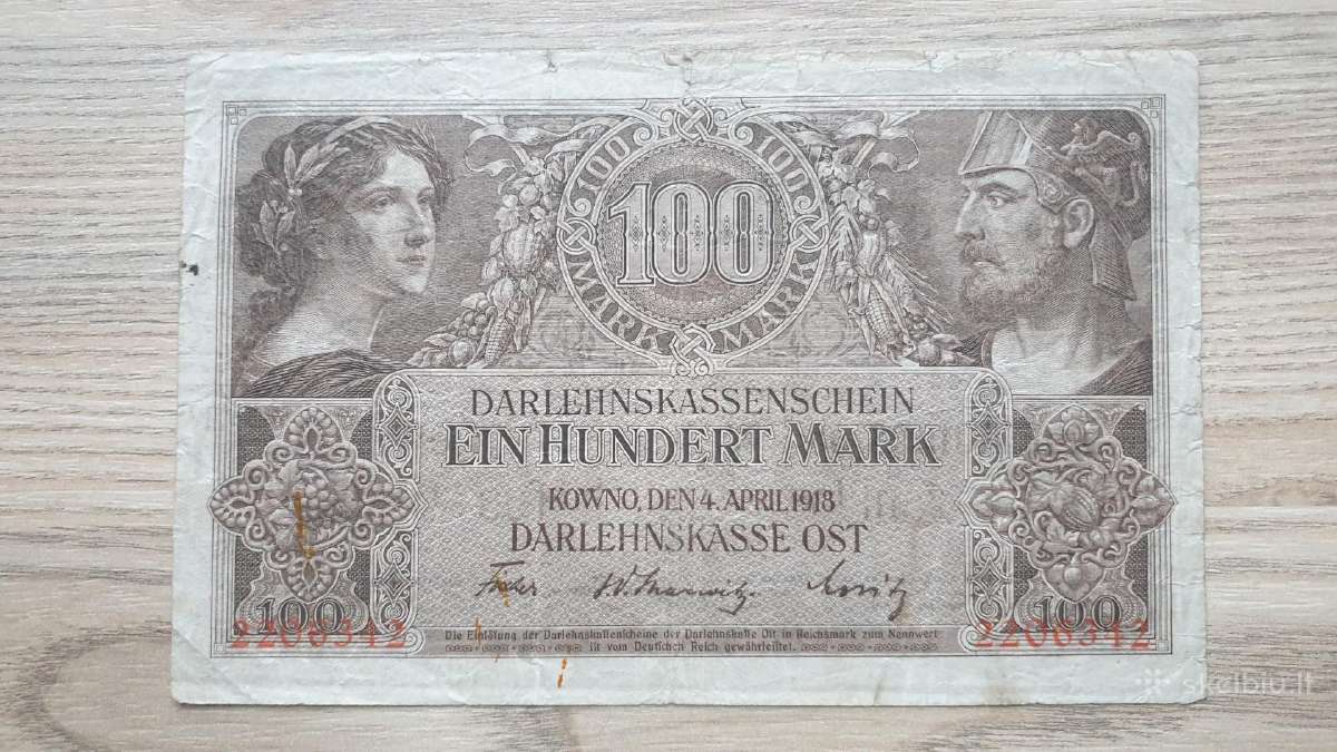 1918 Ost Vokietija Lietuva Lenkija 100 Mark