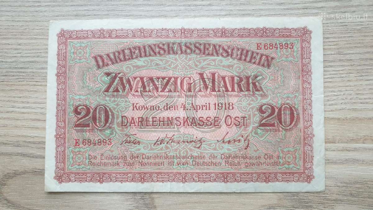 1918 Ost Vokietija Lietuva Lenkija 20 Mark