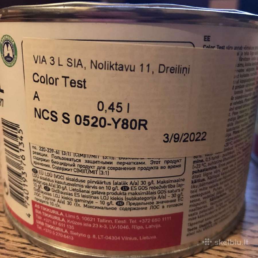 Vivacolor sienų dažai 0,45l