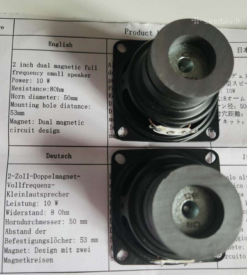 Garsiakalbis: 8 Ohm, 10w (Vpp) - nuotraukos Nr. 3