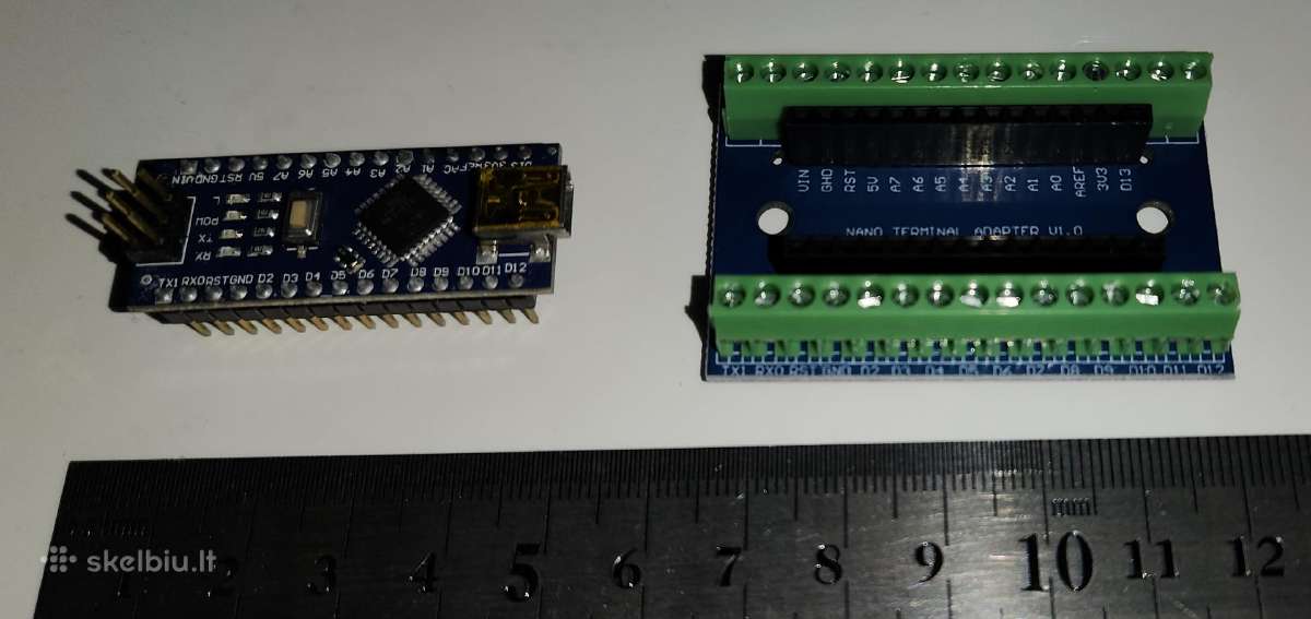 Arduino Nano V3.0 su įvesties išvesties terminalu - nuotraukos Nr. 2