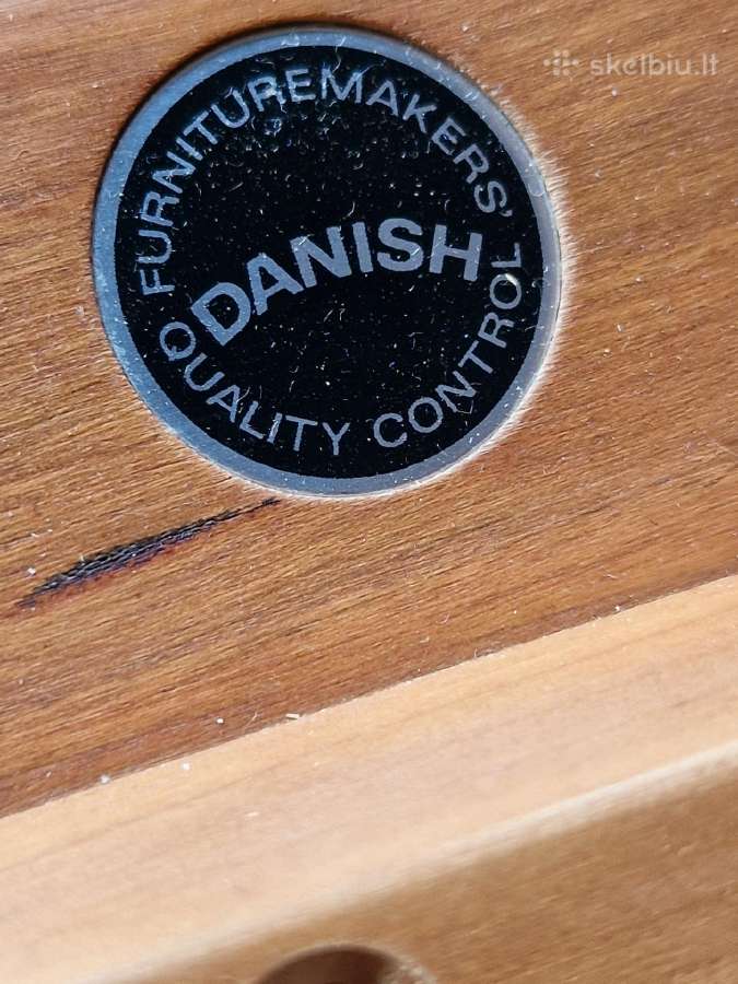 Vintažinis mid century vyšnios masyvo fotelis - nuotraukos Nr. 34