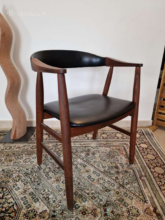 Vintažinė mid century autorinė tikmedžio kėdė - nuotraukos Nr. 3