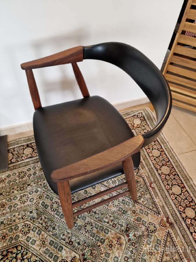 Vintažinė mid century autorinė tikmedžio kėdė - nuotraukos Nr. 4