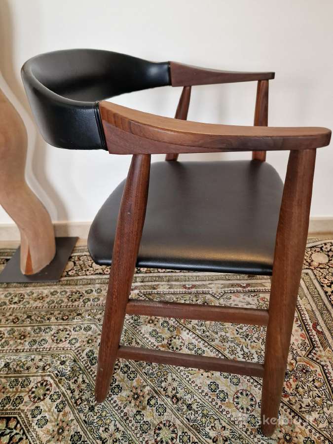Vintažinė mid century autorinė tikmedžio kėdė - nuotraukos Nr. 10