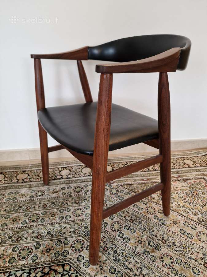 Vintažinė mid century autorinė tikmedžio kėdė - nuotraukos Nr. 18