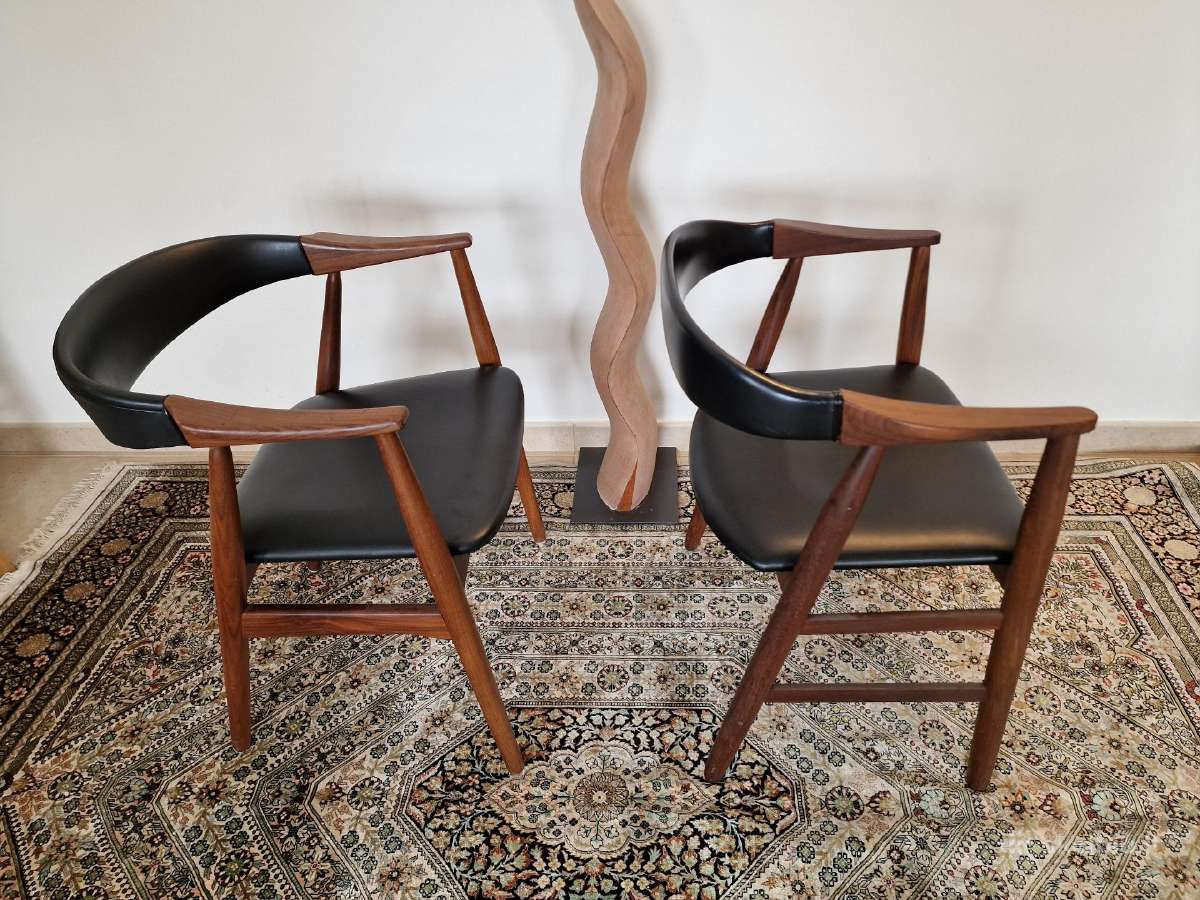 Vintažinė mid century autorinė tikmedžio kėdė - nuotraukos Nr. 23