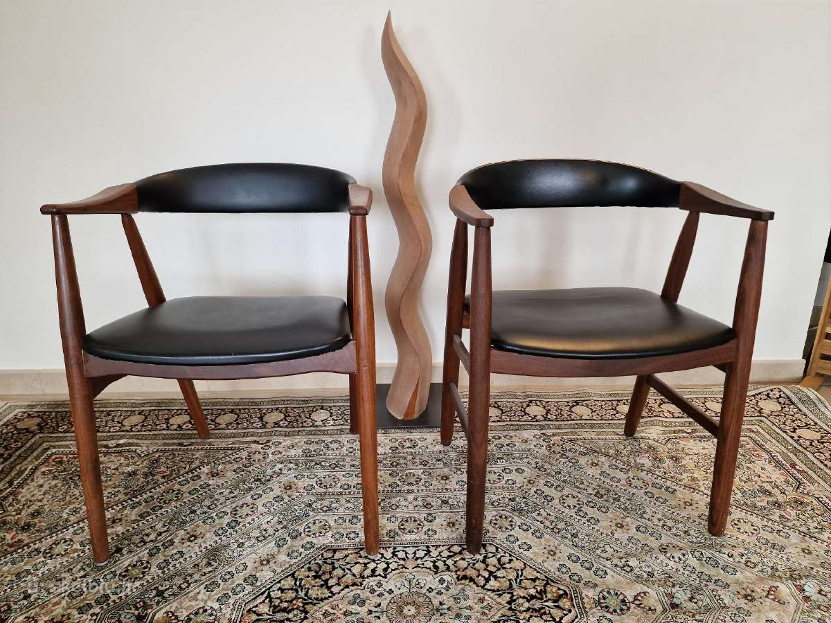 Vintažinė mid century autorinė tikmedžio kėdė - nuotraukos Nr. 24
