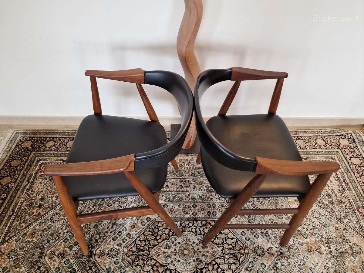 Vintažinė mid century autorinė tikmedžio kėdė - nuotraukos Nr. 25