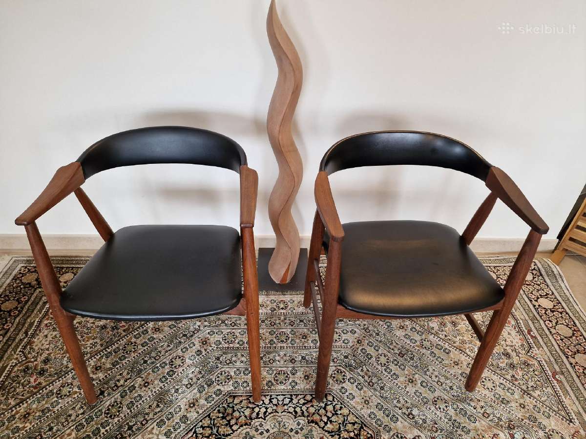Vintažinė mid century autorinė tikmedžio kėdė - nuotraukos Nr. 26