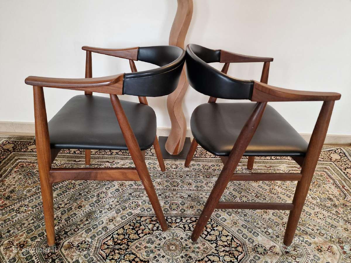 Vintažinė mid century autorinė tikmedžio kėdė - nuotraukos Nr. 27