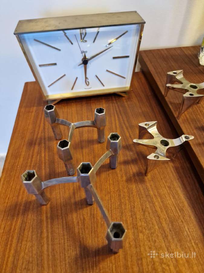 Vintažinės mid century Bauhaus st. chromo žvakidės - nuotraukos Nr. 4