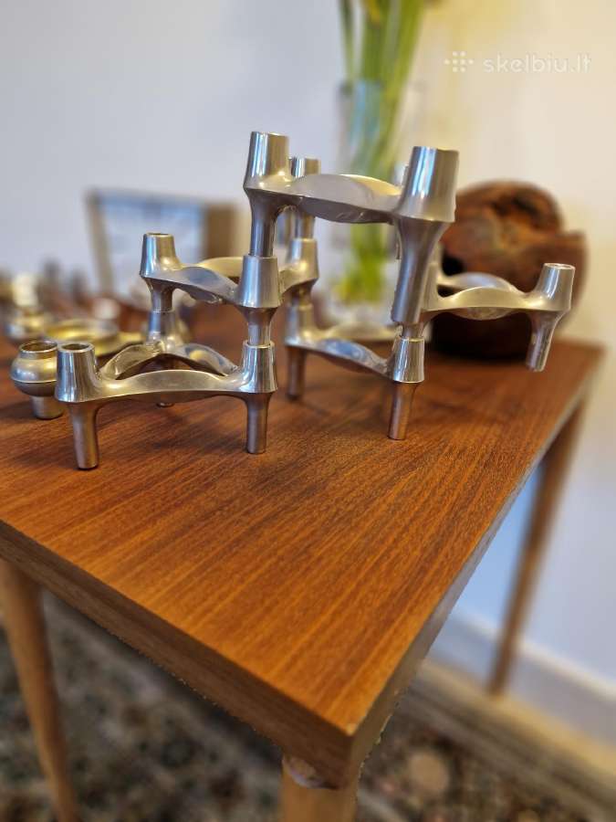 Vintažinės mid century Bauhaus st. chromo žvakidės - nuotraukos Nr. 8