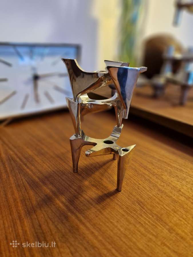 Vintažinės mid century Bauhaus st. chromo žvakidės - nuotraukos Nr. 20