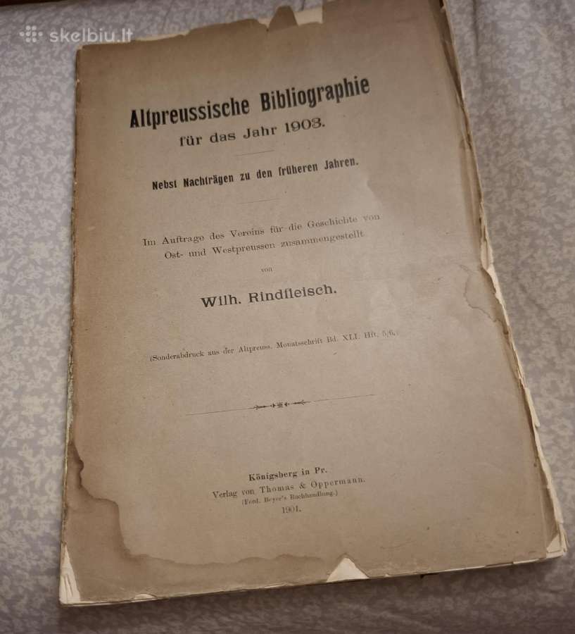 Altpreussische Bibliographiefür das Jahr 1908.