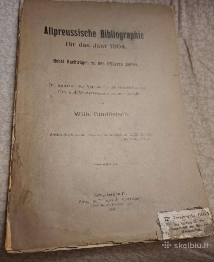 Altpreussische Bibliographiefür das Jahr 1904.