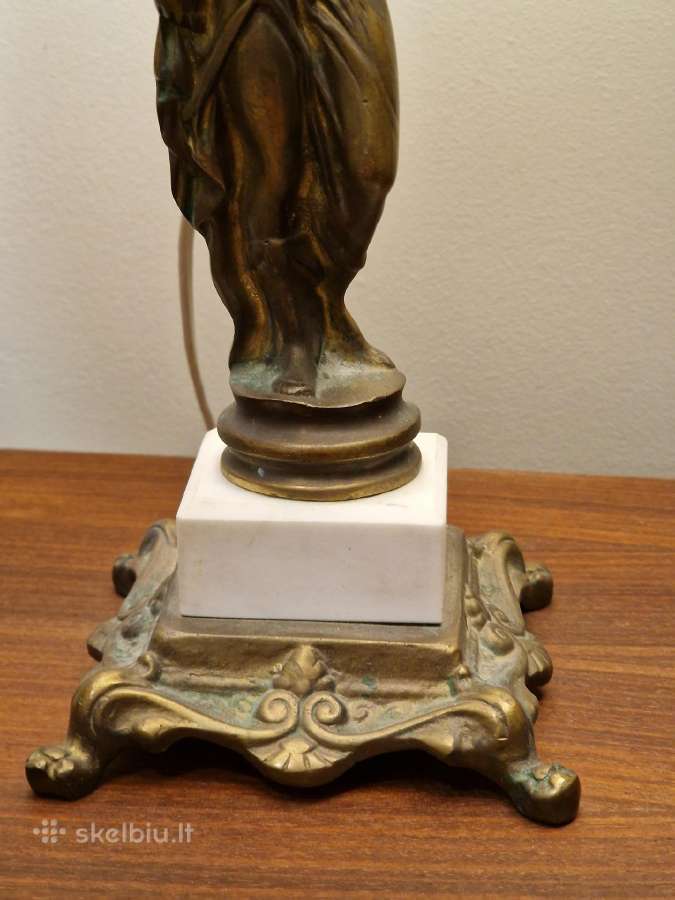 Vintažinė Art Deco bronzinė stalinė lempa - nuotraukos Nr. 2