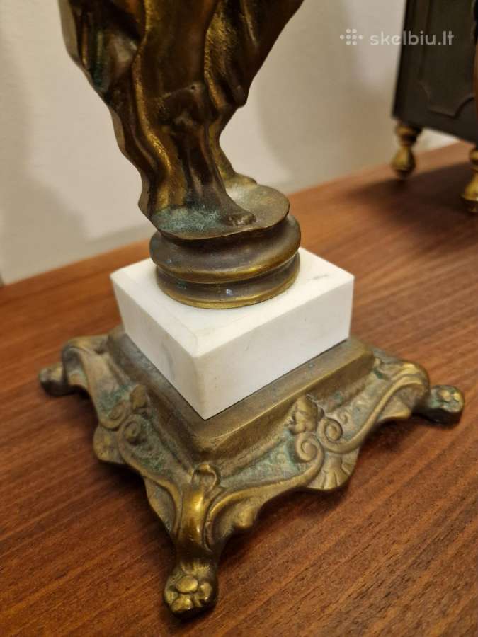 Vintažinė Art Deco bronzinė stalinė lempa - nuotraukos Nr. 7