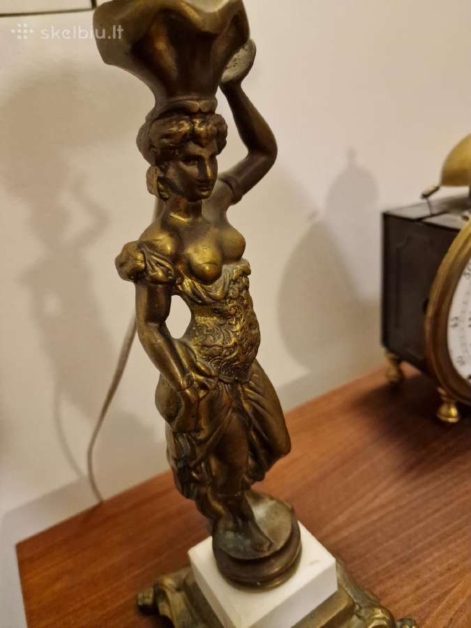 Vintažinė Art Deco bronzinė stalinė lempa - nuotraukos Nr. 8