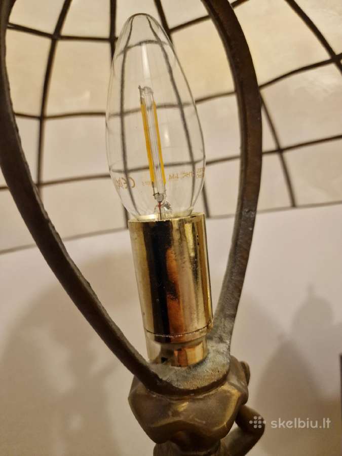 Vintažinė Art Deco bronzinė stalinė lempa - nuotraukos Nr. 9
