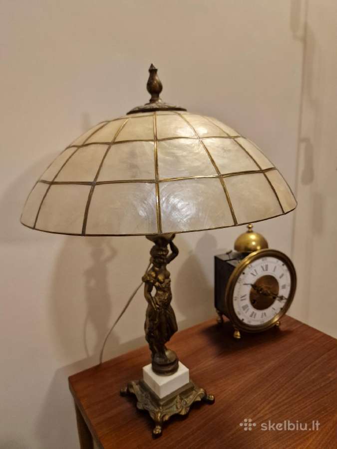 Vintažinė Art Deco bronzinė stalinė lempa - nuotraukos Nr. 14