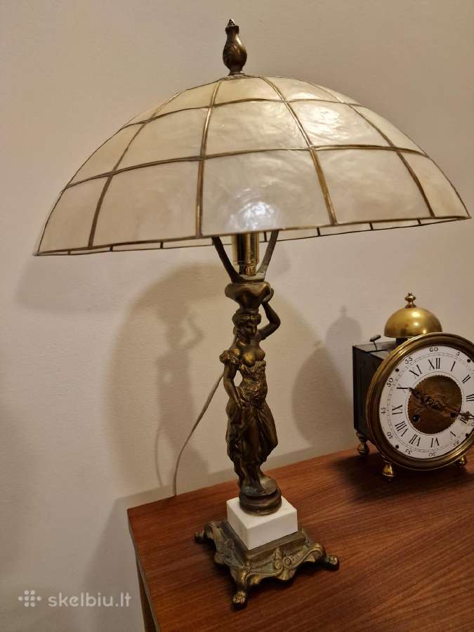 Vintažinė Art Deco bronzinė stalinė lempa - nuotraukos Nr. 15
