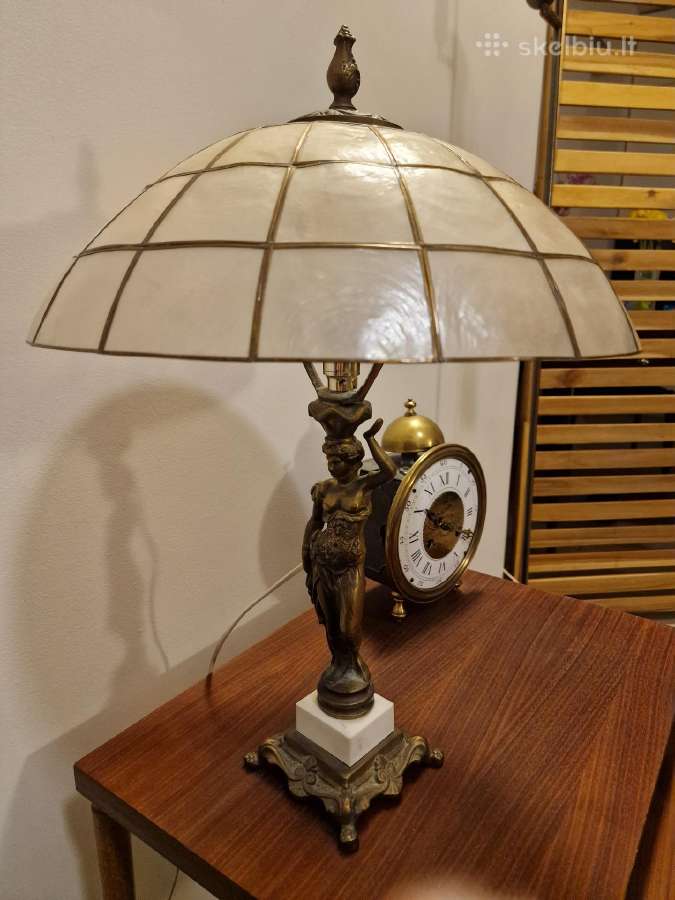 Vintažinė Art Deco bronzinė stalinė lempa - nuotraukos Nr. 18