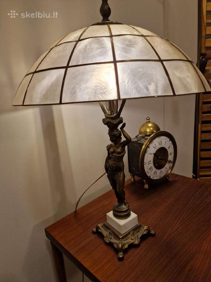 Vintažinė Art Deco bronzinė stalinė lempa - nuotraukos Nr. 19