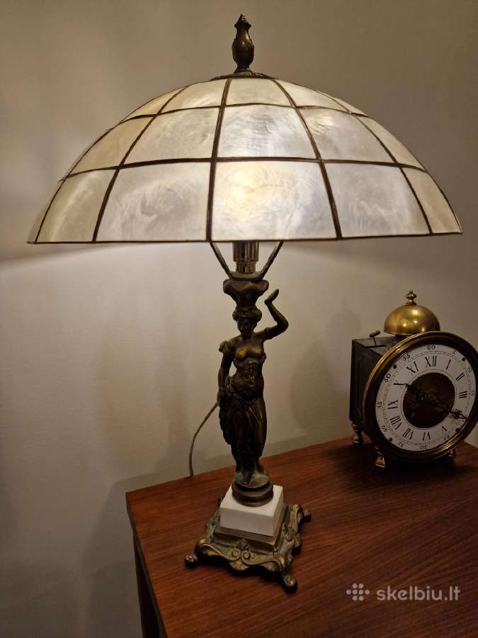 Vintažinė Art Deco bronzinė stalinė lempa - nuotraukos Nr. 21