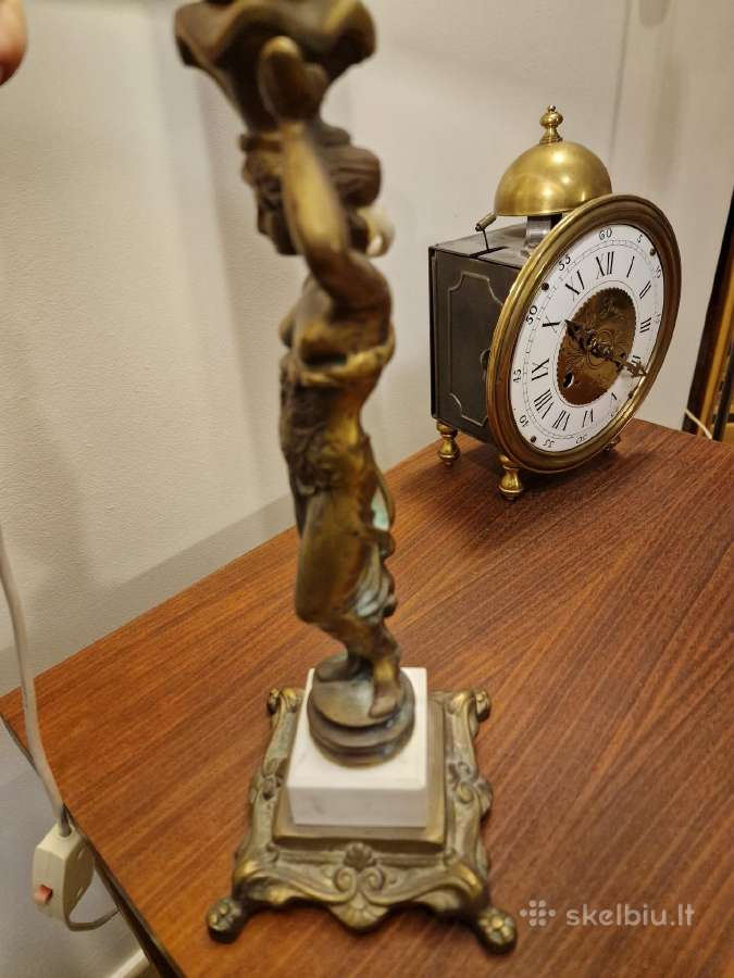 Vintažinė Art Deco bronzinė stalinė lempa - nuotraukos Nr. 24