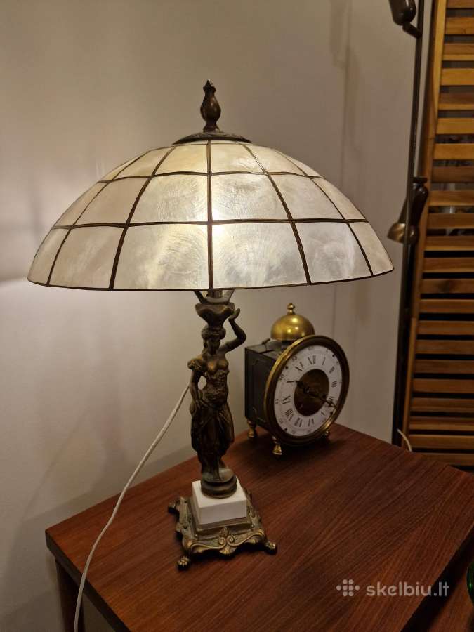 Vintažinė Art Deco bronzinė stalinė lempa - nuotraukos Nr. 25